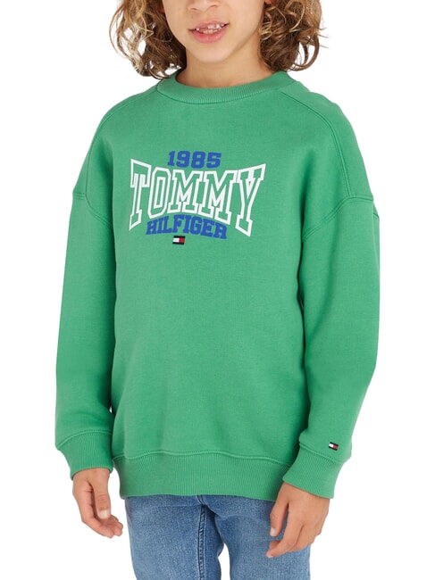 TOMMY HILFIGER TH KIDS Felpa misto cotone coastal green - Felpe Bambini