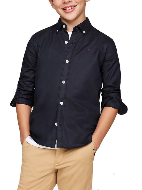 TOMMY HILFIGER TH KIDS Camicia a maniche lunghe in cotone desert sky - Camicie Bambino