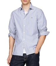 TOMMY HILFIGER TH Stripes Camicia in cotone mid blue / optic white - Camicie Uomo - 1