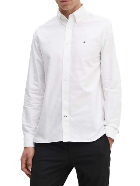 TOMMY HILFIGER TH Iconic Flag Camicia in cotone optic white - Camicie Uomo