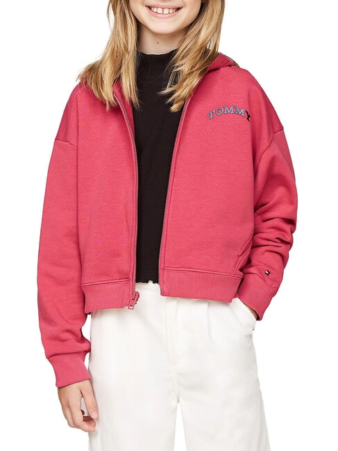 TOMMY HILFIGER TH  Felpa con zip heritage pink - Felpe Bambini