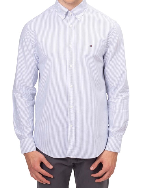 TOMMY HILFIGER TH FLAG Camicia in cotone royal blue / white - Camicie Uomo