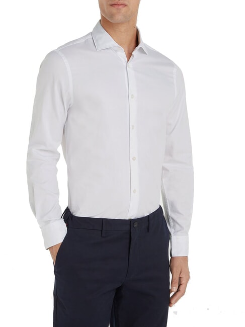 TOMMY HILFIGER TH  Camicia in cotone, a maniche lunghe optic white - Camicie Uomo