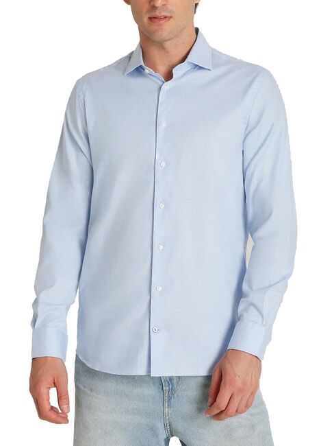 TOMMY HILFIGER TH  Camicia maniche lunghe in cotone vessel blue - Camicie Uomo