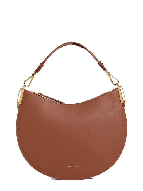 COCCINELLE SUNUP Borsa a spalla media in pelle cognac/noir - Borse Donna