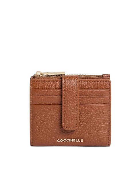 COCCINELLE METALLIC SOFT Mini Portafoglio in pelle cognac - Portafogli Donna