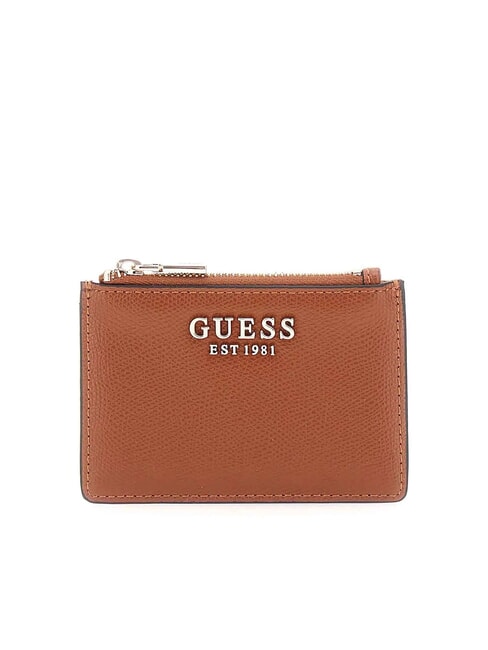 GUESS AMORETTE Portacarte piatto con zip COGNAC - Portafogli Donna