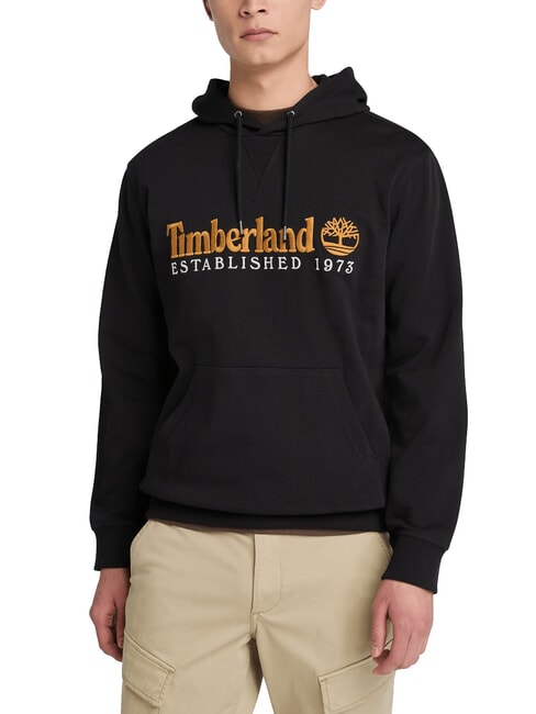 TIMBERLAND ESTABILISHED 1973 Felpa con cappuccio ricamo logo NERO - Felpe Uomo