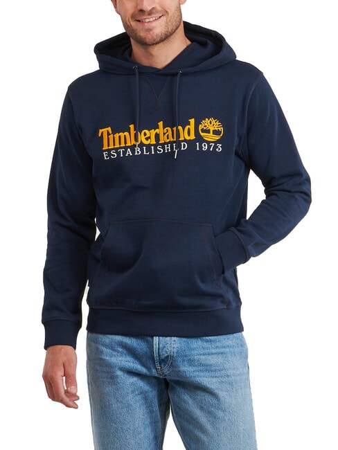 TIMBERLAND ESTABILISHED 1973 Felpa con cappuccio ricamo logo dark sapphire - Felpe Uomo