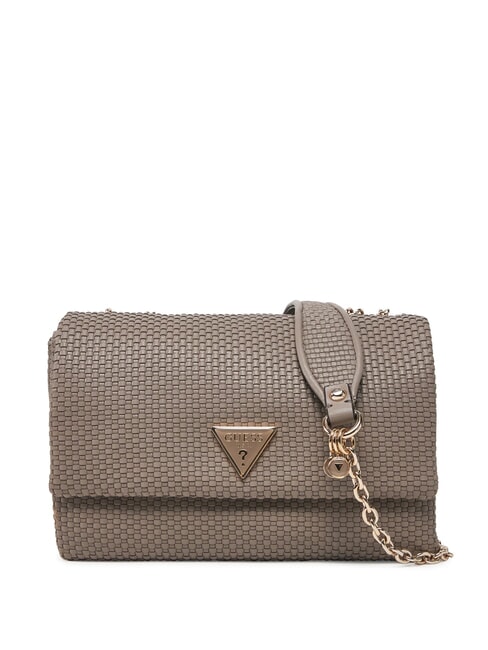 GUESS PHAEDRA Borsa intrecciata a tracolla dark taupe - Borse Donna