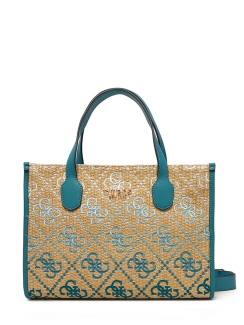 GUESS SILVANA Borsa con tracolla teal logo - Borse Donna