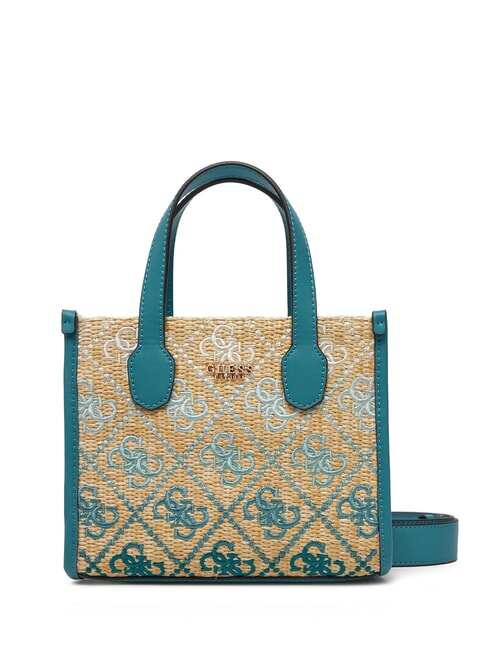 GUESS SILVANA Mini Bag a mano, con tracolla teal logo - Borse Donna