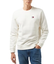 TOMMY HILFIGER TH JEANS MINI FLAG Felpa in cotone ancient white - Felpe Uomo - 1