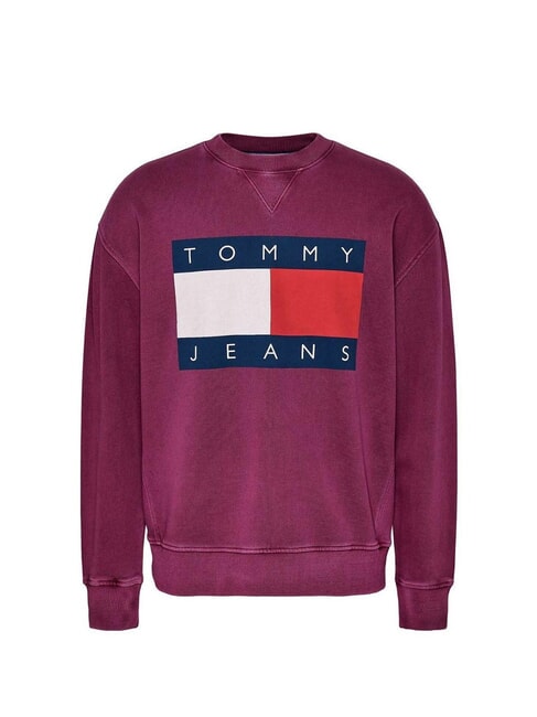 TOMMY HILFIGER TH JEANS Flag Felpa in cotone valley grape - Felpe Uomo