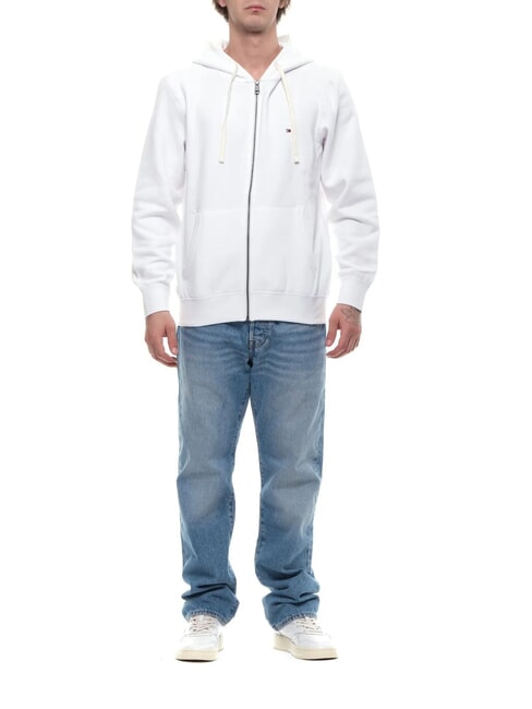 TOMMY HILFIGER TH Felpa con zip white - Felpe Uomo
