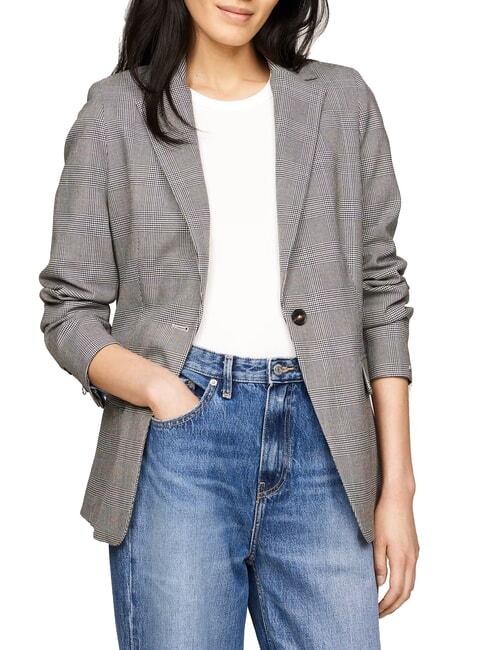 TOMMY HILFIGER TH Blazer global stp check/ s/ texture h grey - Giacche Donna