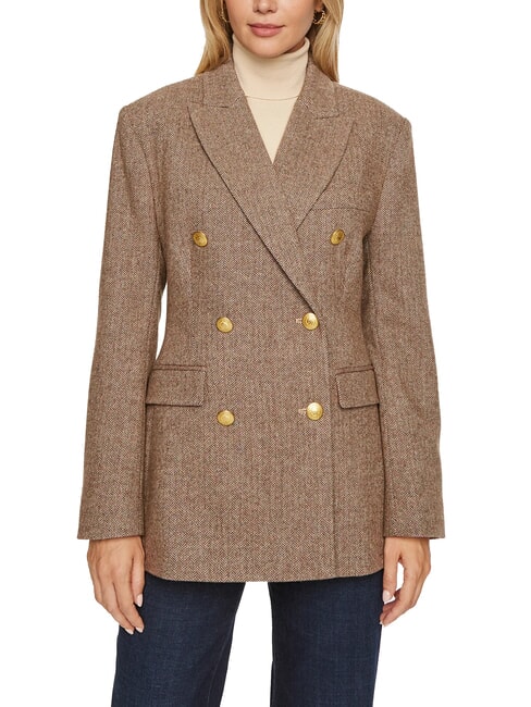 TOMMY HILFIGER TH Giacca Blazer brown herringbone - Giacche Donna
