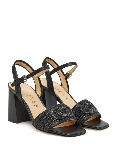 GUESS GANIKA Sandali alti con fascia in rafia NERO - Scarpe Donna