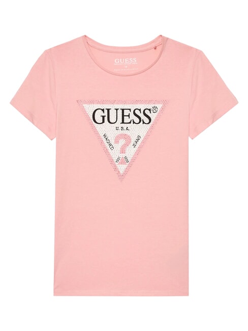 GUESS KIDS T-shirt maniche corte con strass sweet pink - T-shirt Bambino