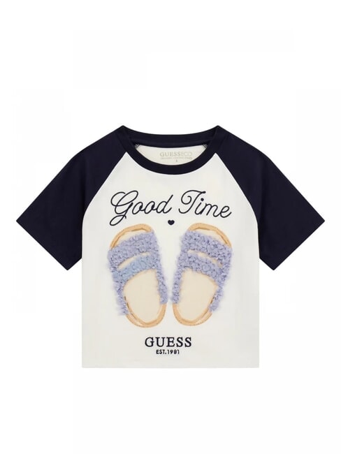 GUESS KIDS T-shirt manica corta cropped fit secret blue - T-shirt Bambino