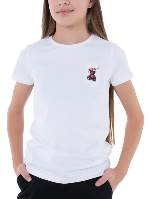 GUESS KIDS T-shirt a manica corta con orsetto purwhite - T-shirt Bambino