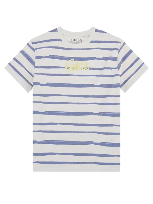GUESS KIDS T-shirt a maniche corte a strisce blue grey fantasy - T-shirt Bambino