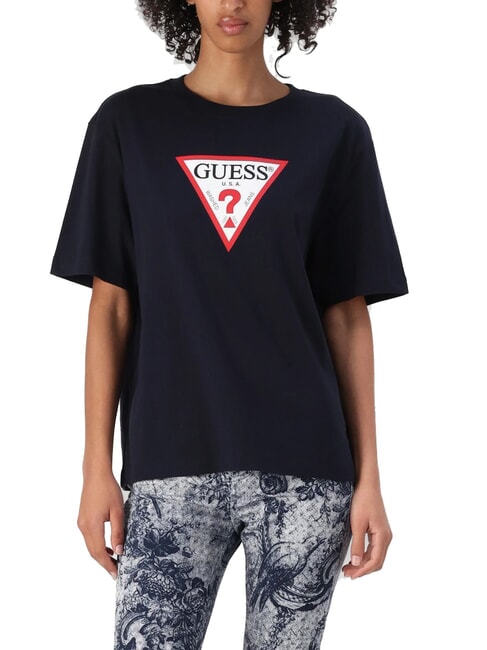 GUESS JEANS ICONIC T-shirt manica corta relaxed fit daring ocean - T-shirt e Top Donna
