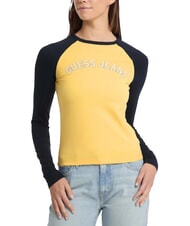 GUESS JEANS RAGLAN BLOCK T-shirt a manica lunga con stampa - T-shirt e Top Donna