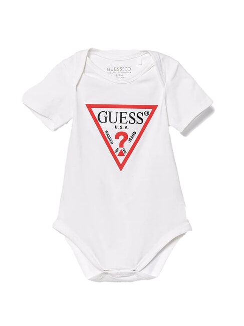 GUESS KIDS Tutina body manica corta neonato purwhite - Tutine e completi per neonati