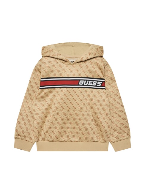 GUESS KIDS ACTIVE MINI ME Felpa con cappuccio regular fit 4g aop beige blanco - Felpe Bambini