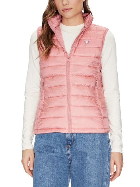 GUESS JEANS PUFFER Piumino smanicato slight pink - Gilet Donna