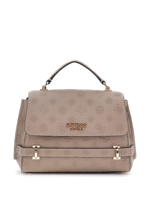 GUESS ZARELA Borsa a cartelletta a mano dark taupe logo - Borse Donna