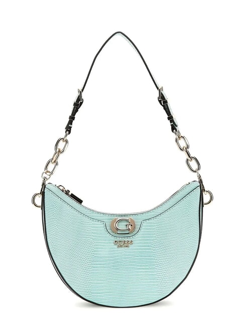 GUESS ORLINA Borsa a spalla stampa lucertola aqua marine - Borse Donna