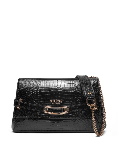 GUESS SILVYE Borsa convertible stampa cocco NERO - Borse Donna
