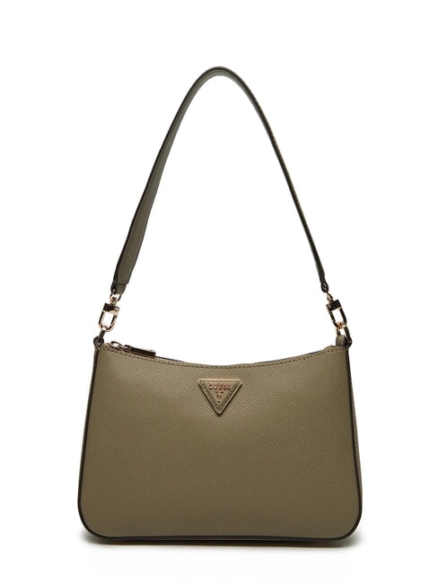 GUESS ECO JAZLYNN Borsa a spalla stampa saffiano sage - Borse Donna