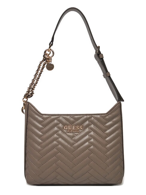 GUESS ANNING Borsa a spalla trapuntata dark taupe - Borse Donna