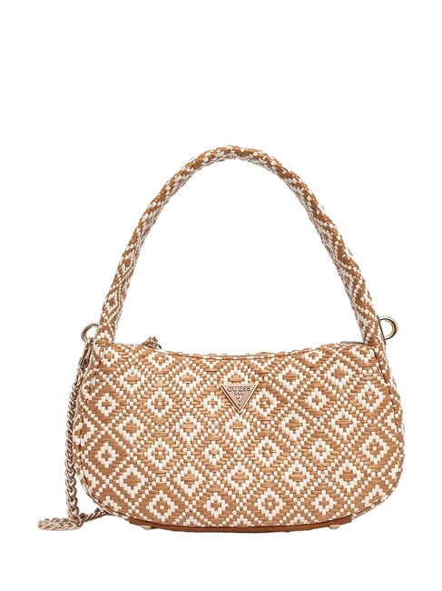GUESS RIANEE Borsa mini hobo intrecciata COGNAC - Borse Donna