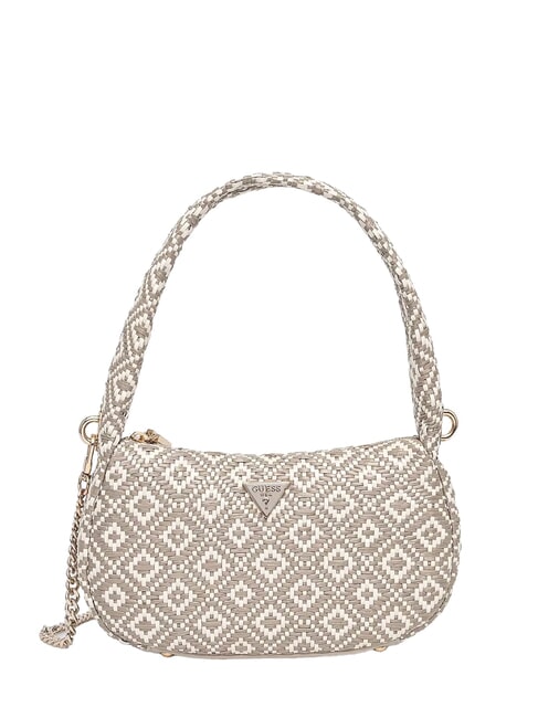 GUESS RIANEE Borsa mini hobo intrecciata Taupe - Borse Donna