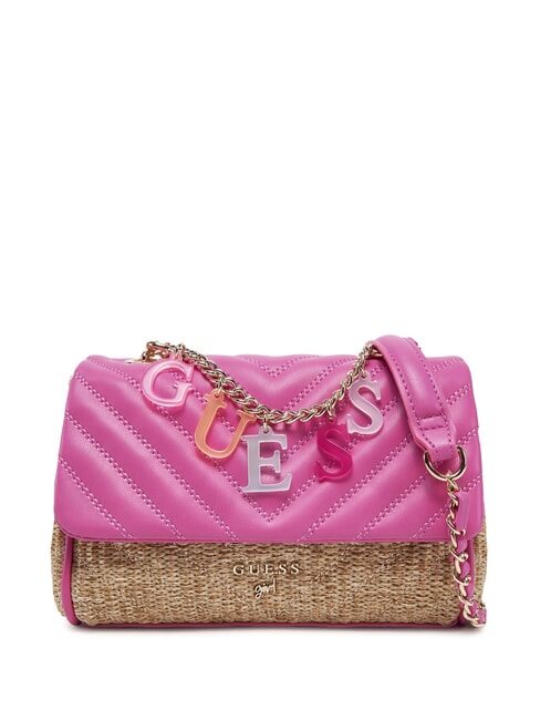 GUESS GIRL Borsa mini con charm logo pink burst - Borse Donna