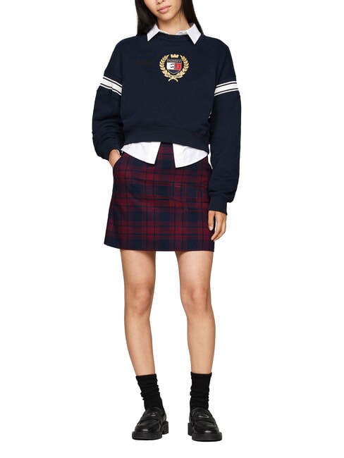 TOMMY HILFIGER TH JEANS Gonna tartan rouge winter check - Gonne Donna