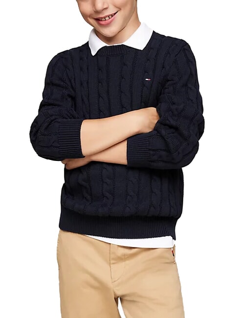 TOMMY HILFIGER TH KIDS Maglione bimbo in cotone desert sky - Maglioni Bambini