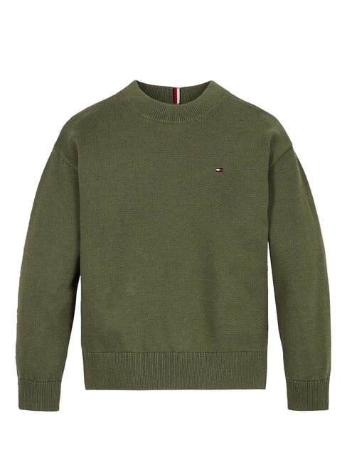 TOMMY HILFIGER TH KIDS Maglione girocollo bambino utility olive - Maglioni Bambini