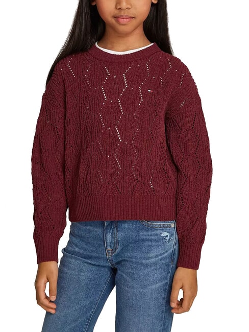 TOMMY HILFIGER TH KIDS Maglioncino girocollo deep rouge - Maglioni Bambini