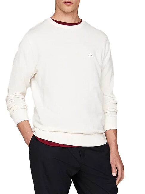 TOMMY HILFIGER TH  Maglione girocollo ivory - Maglie Uomo