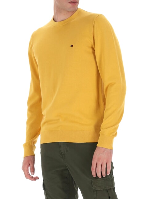 TOMMY HILFIGER TH FLAG Maglione girocollo in cotone city yellow - Maglie Uomo