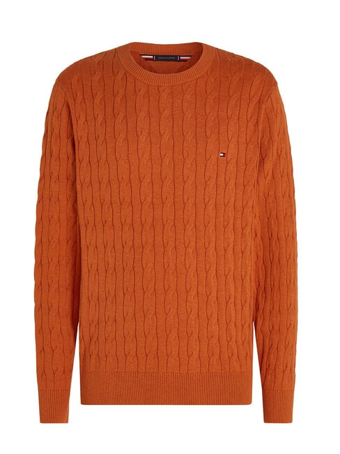 TOMMY HILFIGER TH  Maglioncino girocollo orange thunder heather - Maglie Uomo