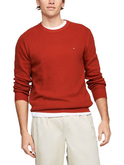 TOMMY HILFIGER TH  Maglione girocollo in cotone dark magma - Maglie Uomo