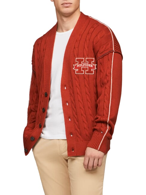 TOMMY HILFIGER TH  Cardigan in cotone dark magma - Maglie Uomo