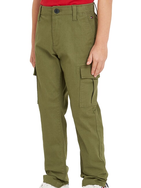 TOMMY HILFIGER TH KIDS Pantaloni multi tasca utility olive - Pantaloni bambini