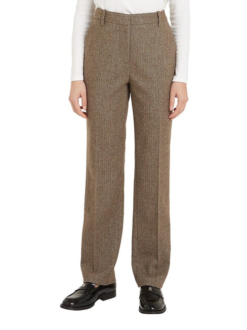 TOMMY HILFIGER TH  Pantaloni misto lana brown herringbone - Pantaloni Donna